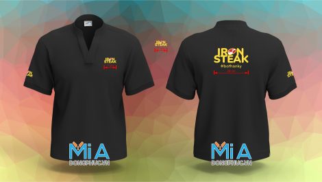 Áo thun cổ tàu trụ hở chữ V - Iron Steak