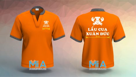 Áo thun cổ tàu trụ hở chữ V - Lẩu Cua Xuân Đức