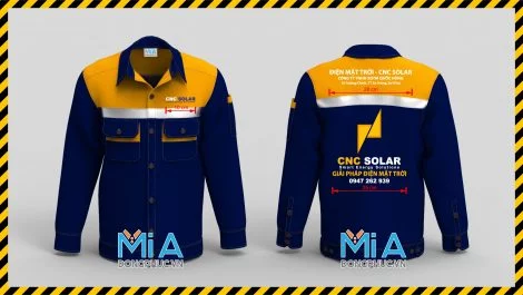 Áo bảo hộ đồng phục tay dài màu xanh đen đô cam
