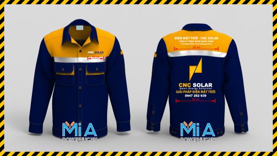 Áo bảo hộ đồng phục tay dài màu xanh đen đô cam