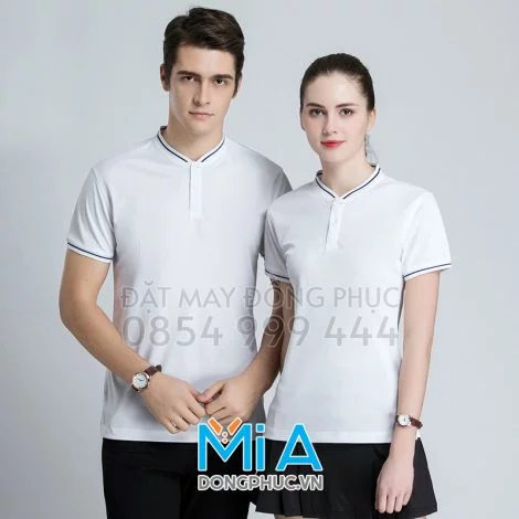 Áo thun cổ bo ngắn trụ cài nút 008