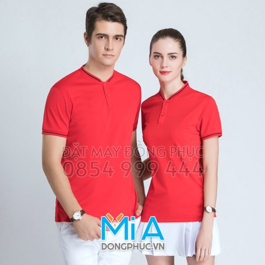 Áo thun cổ bo ngắn trụ cài nút 010