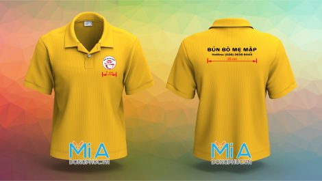 Áo thun đồng phục cổ bo trụ cài nút Bún Bò Mẹ Mập