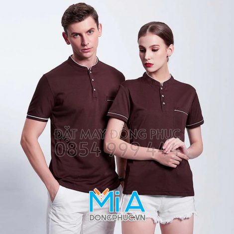 Áo thun cổ tàu trụ cài nút 026