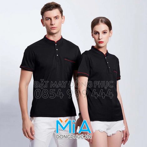 Áo thun cổ tàu trụ cài nút 027