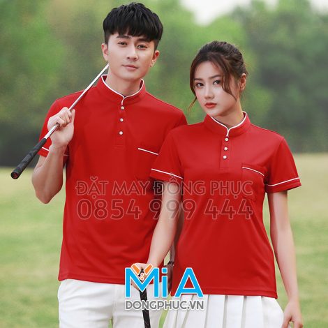 Áo thun cổ tàu trụ cài nút 032