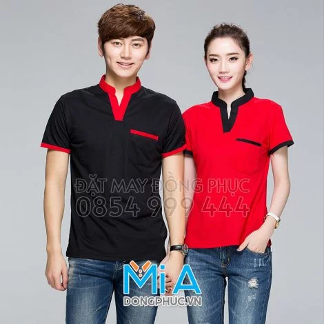 Áo thun cổ tàu trụ chữ V 004