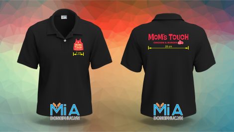 Áo thun đồng phục cổ bo trụ cài nút Chicken & Burger Mom's Touch Áo thun đồng phục cổ bo trụ cài nút Chicken & Burger Mom's Touch