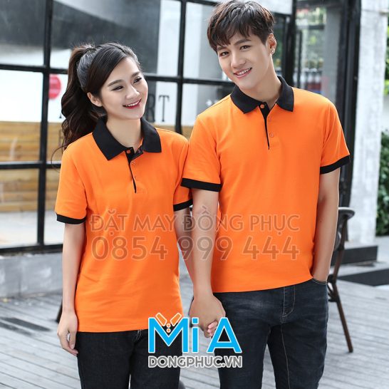 Đồng phục áo thun cổ bo trụ cài nút 017