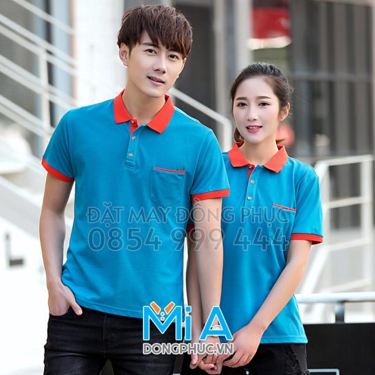 Đồng phục áo thun cổ bo trụ cài nút 027