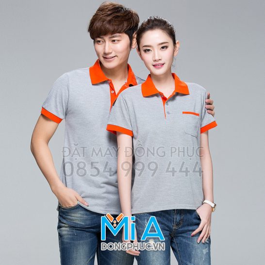 Đồng phục áo thun cổ bo trụ cài nút 046 Đồng phục áo thun cổ bo trụ cài nút 046