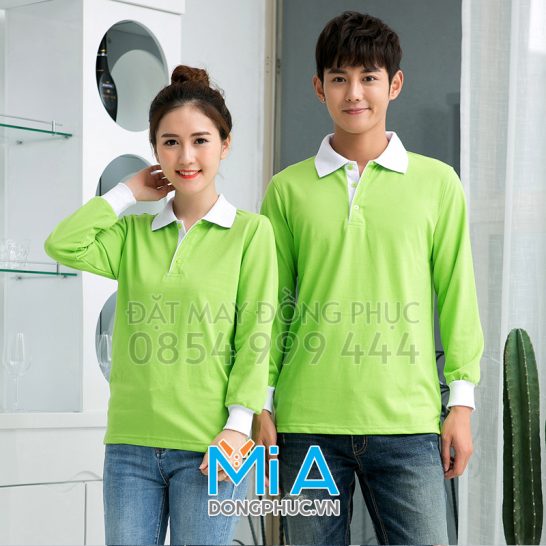 Đồng phục áo thun cổ bo trụ cài nút 054
