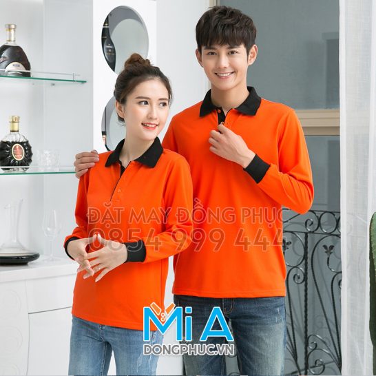 Đồng phục áo thun cổ bo trụ cài nút 056