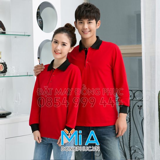 Đồng phục áo thun cổ bo trụ cài nút 057