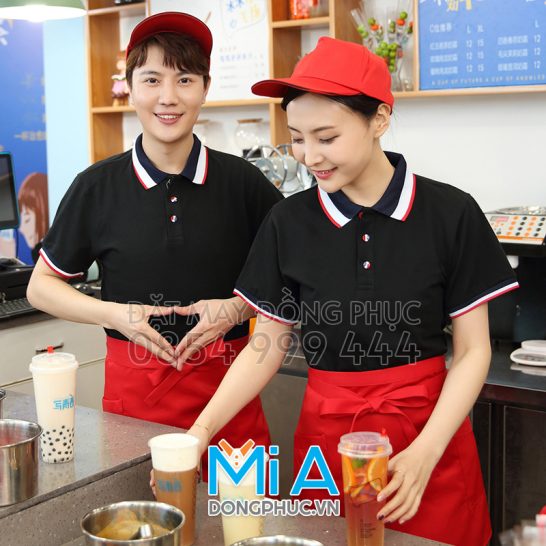 Đồng phục áo thun cổ bo trụ cài nút 067