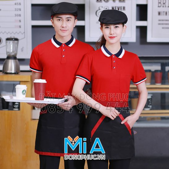 Đồng phục áo thun cổ bo trụ cài nút 073