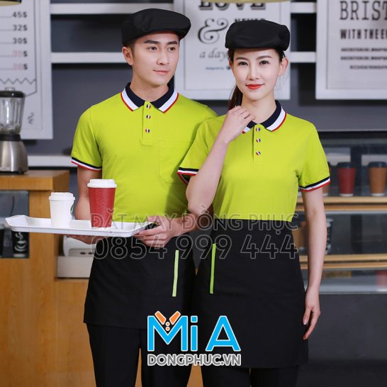 Đồng phục áo thun cổ bo trụ cài nút 074