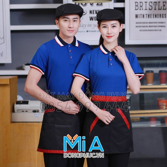 Đồng phục áo thun cổ bo trụ cài nút 075