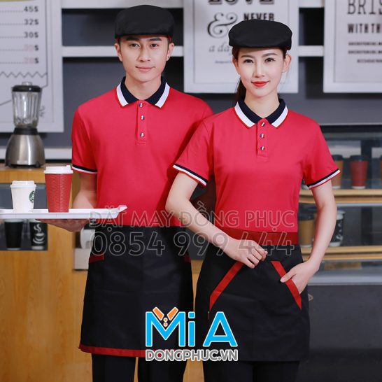 Đồng phục áo thun cổ bo trụ cài nút 077