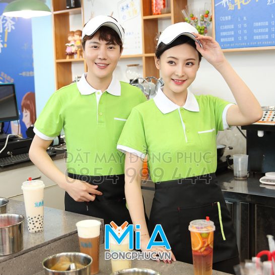 Đồng phục áo thun cổ bo trụ cài nút 085