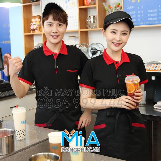 Đồng phục áo thun cổ bo trụ cài nút 086