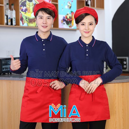 Đồng phục áo thun cổ bo trụ cài nút 090