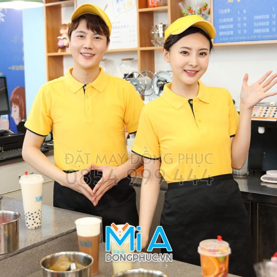 Đồng phục áo thun cổ bo trụ cài nút 105