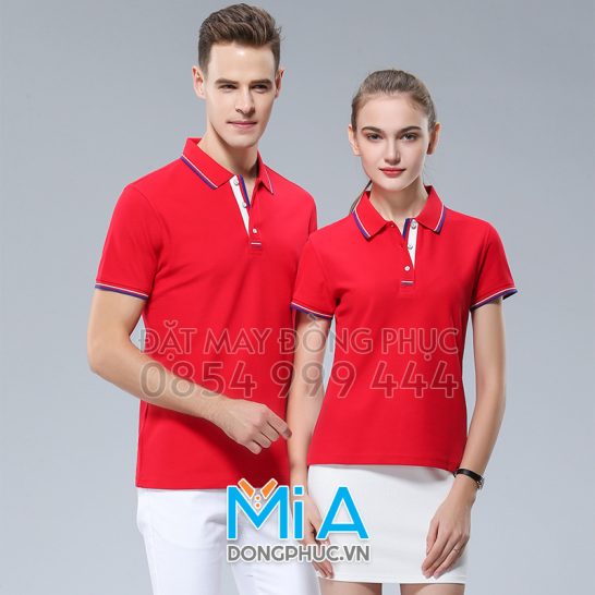Đồng phục áo thun cổ bo trụ cài nút 120 Đồng phục áo thun cổ bo trụ cài nút 120