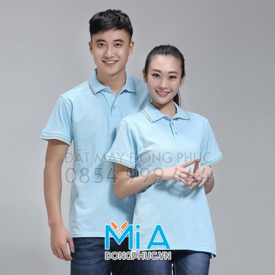 Đồng phục áo thun cổ bo trụ cài nút 125 Đồng phục áo thun cổ bo trụ cài nút 125