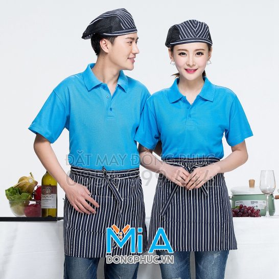 Đồng phục áo thun cổ bo trụ cài nút 173