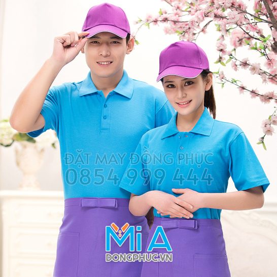 Đồng phục áo thun cổ bo trụ cài nút 187 Đồng phục áo thun cổ bo trụ cài nút 187
