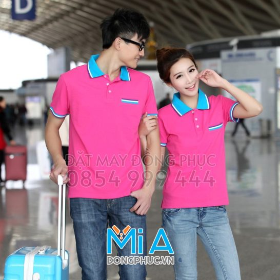 Đồng phục áo thun cổ bo trụ cài nút 208