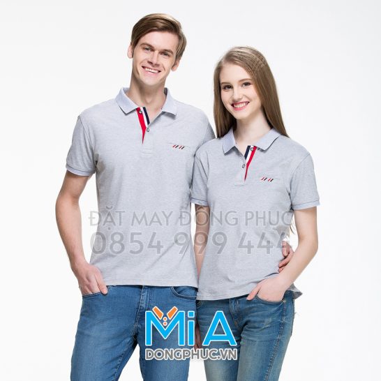Đồng phục áo thun cổ bo trụ cài nút 215