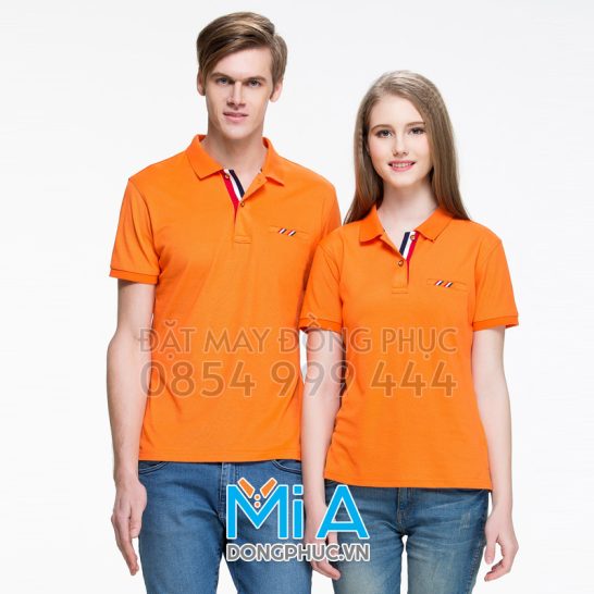 Đồng phục áo thun cổ bo trụ cài nút 216