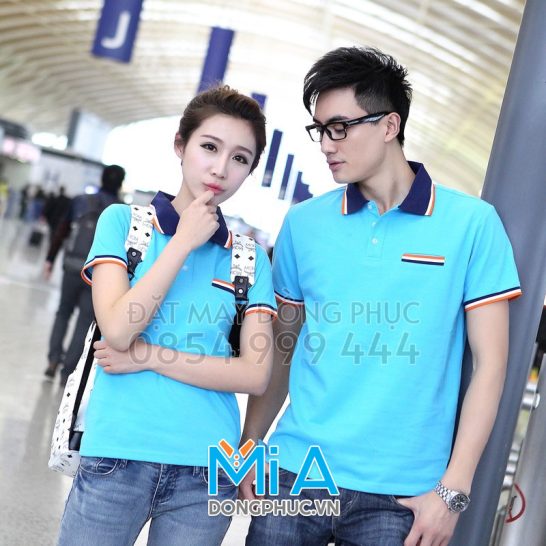 Đồng phục áo thun cổ bo trụ cài nút 244 Đồng phục áo thun cổ bo trụ cài nút 244