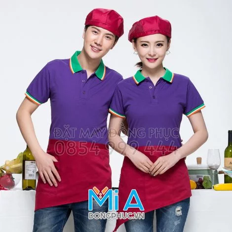 Đồng phục áo thun cổ bo trụ cài nút 273