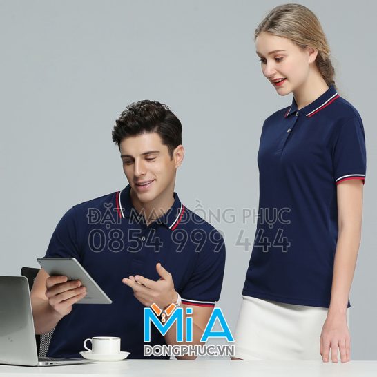 Đồng phục áo thun cổ bo trụ cài nút 276
