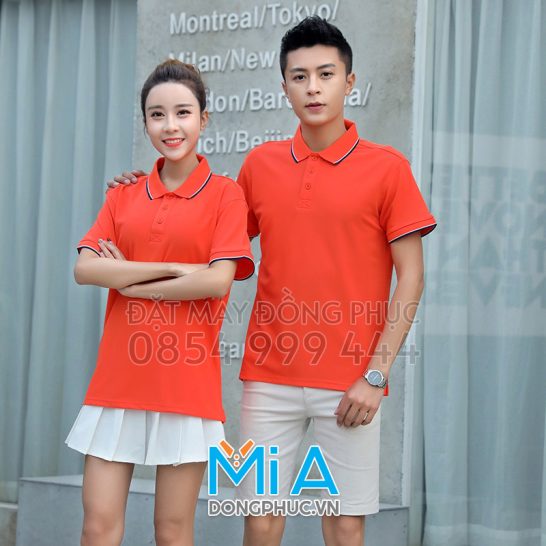 Đồng phục áo thun cổ bo trụ cài nút 285