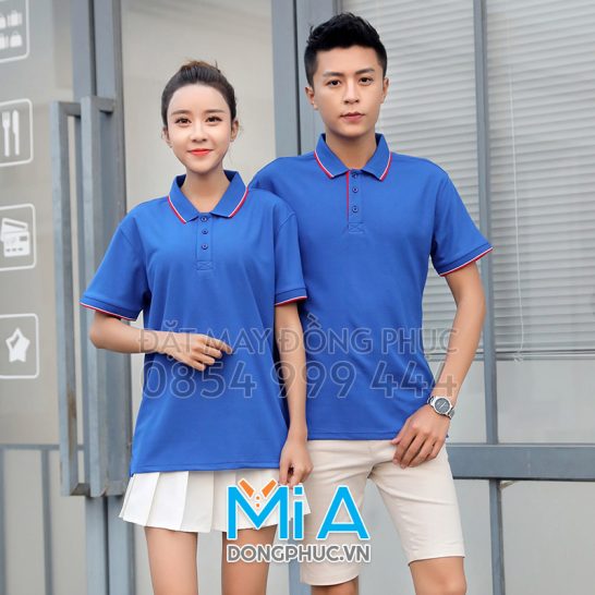 Đồng phục áo thun cổ bo trụ cài nút 287