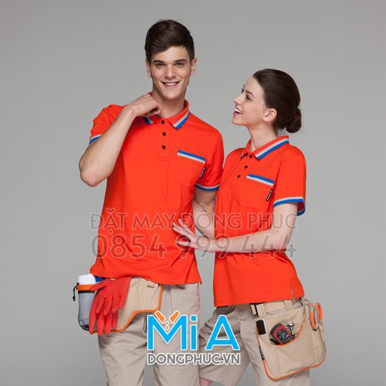 Đồng phục áo thun cổ bo trụ cài nút 311 Đồng phục áo thun cổ bo trụ cài nút 311