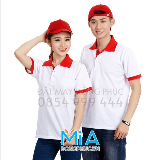 Đồng phục áo thun cổ bo trụ cài nút 323 Đồng phục áo thun cổ bo trụ cài nút 323