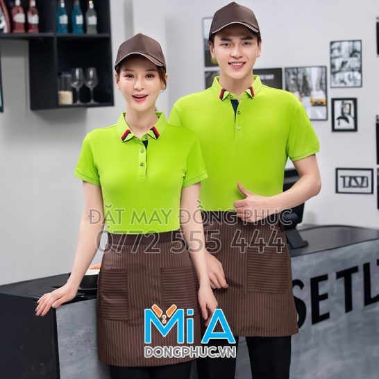 Đồng phục áo thun cổ sơ mi trụ cài nút 028