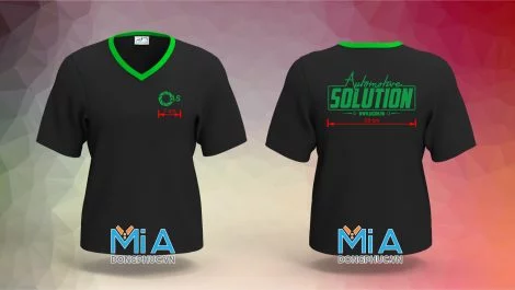 In áo thun cổ tim Công ty Automotive Solution