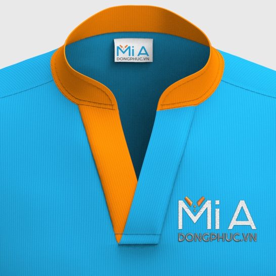 Mẫu áo thun đồng phục cổ tàu trụ hở chữ V