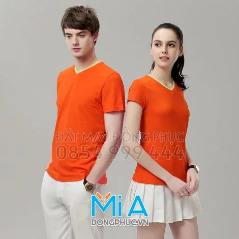 Áo thun đồng phục cổ tim 005
