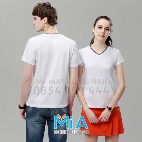 Áo thun đồng phục cổ tim 006