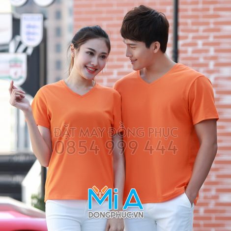 Áo thun đồng phục cổ tim 019