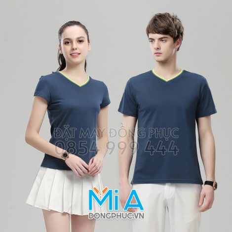 Áo thun đồng phục cổ tim 034