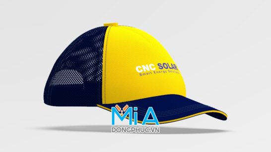 Mũ lưới đồng phục màu xanh đen phối vàng