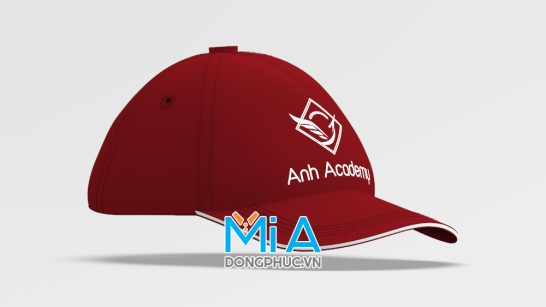 Nón đồng phục màu đỏ đô viền môi trắng